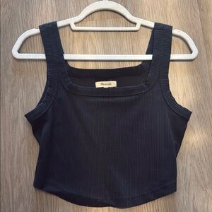 Madewell Black Ribbed Tank Top